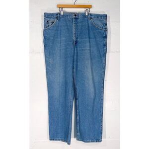 Vintage Roebucks Denim Jeans High Rise Straight Leg USA Made Workwear 70s 80s